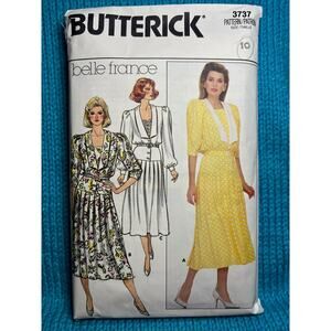 Butterick Sewing pattern 3737 shirt dress drop waist size 10